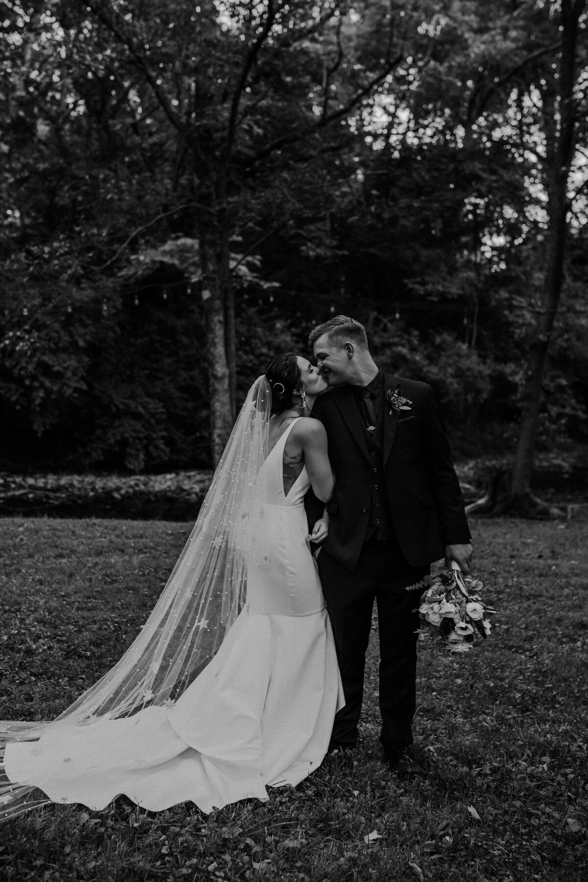 Real LVD Bride Skye wearing Sarah Seven photographed by Caleb Irvin.