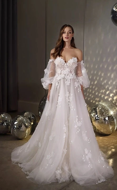 Model wearing a ballgown dress