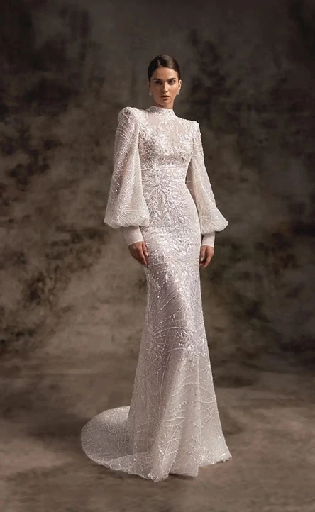Model wearing a sheath dress