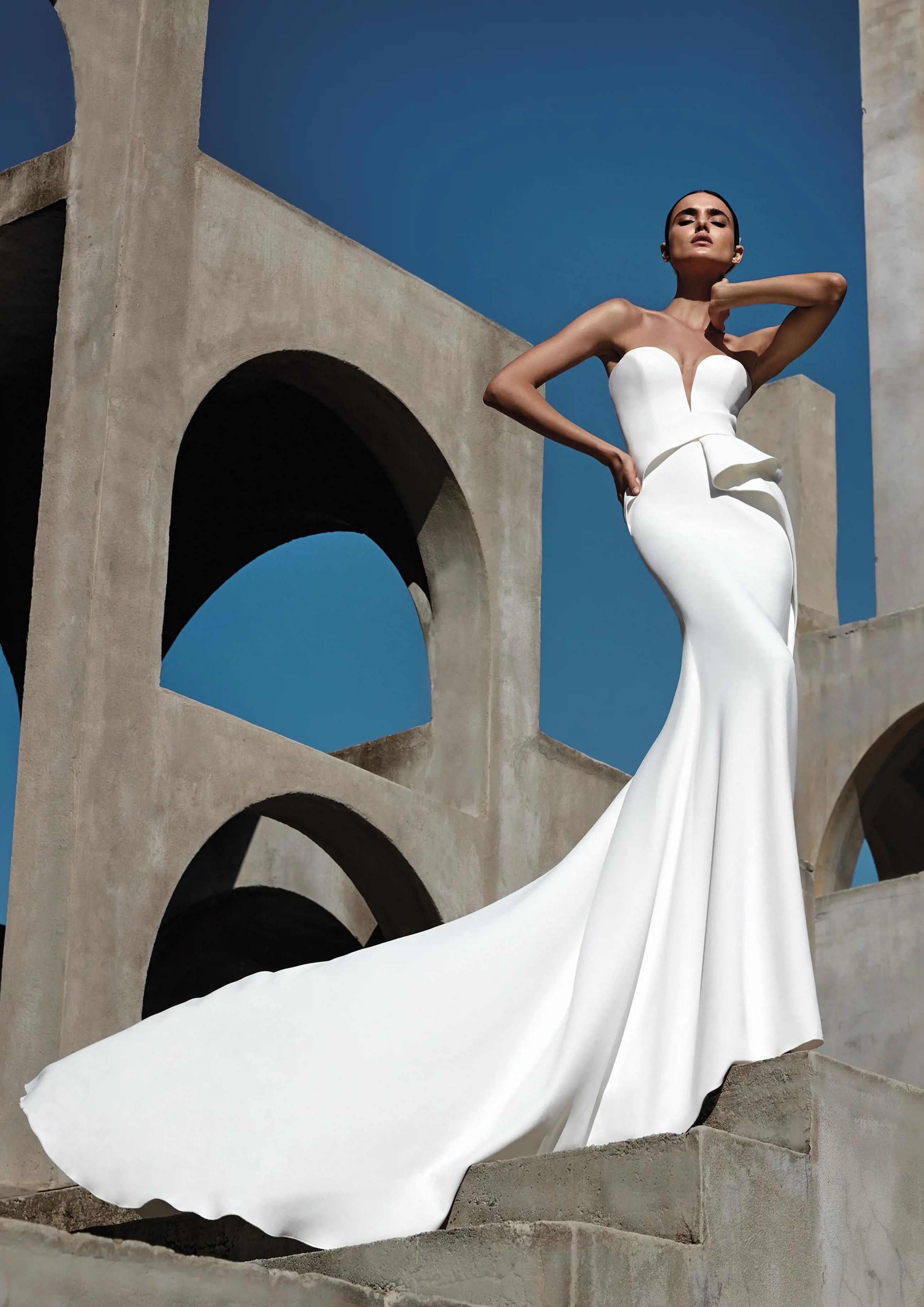 Model wearing a Pronovias gown