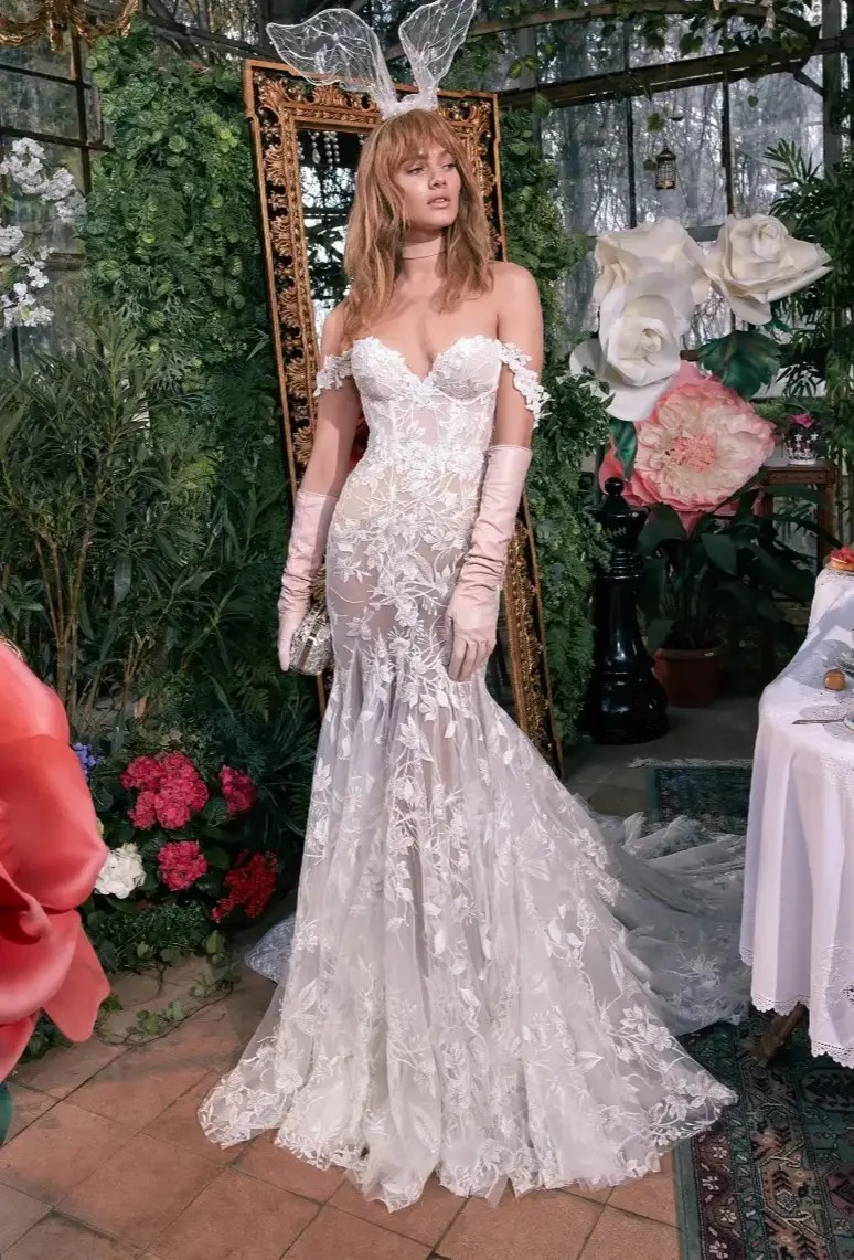 Model wearing a Gala by Galia Lahav gown