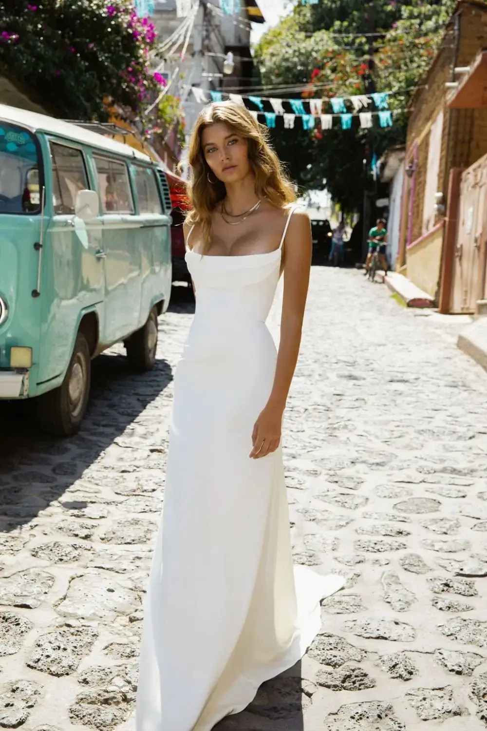 Model wearing a Scout gown
