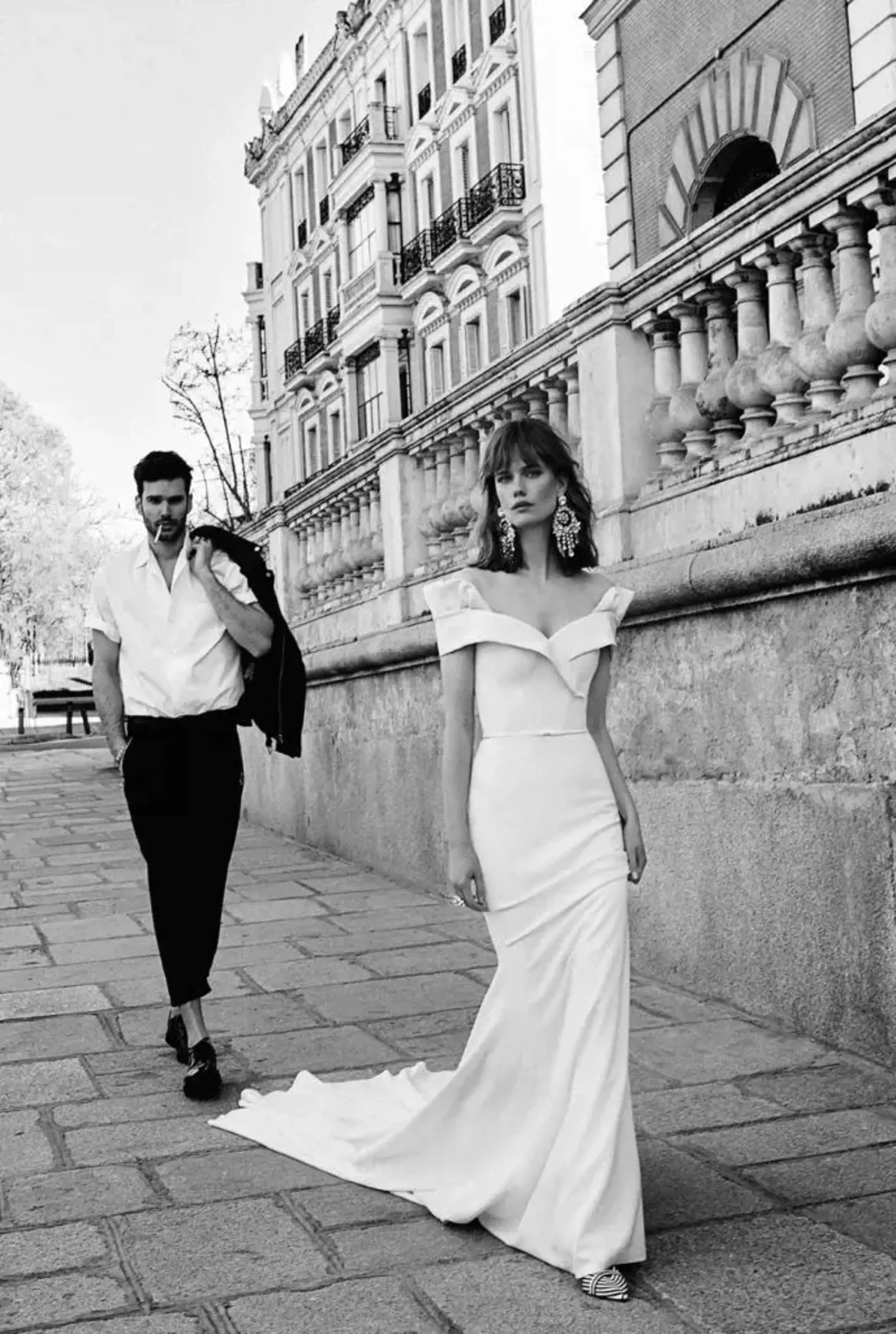 Model wearing a Flora gown